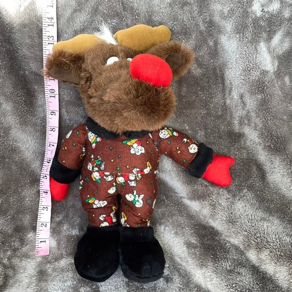 Rudolph Red Nosed Reindeer Plush w/ Pattern Body 15" Christmas Vtg Stuffed Toy - Picture 6 of 8